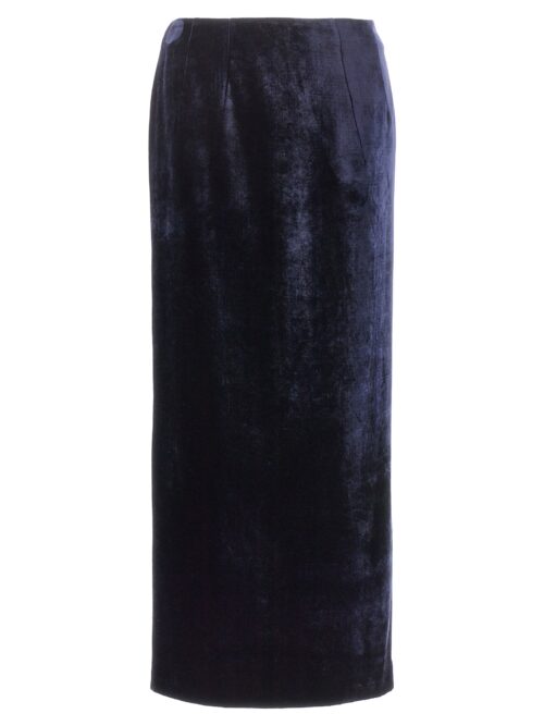 Velvet long skirt FENDI Blue