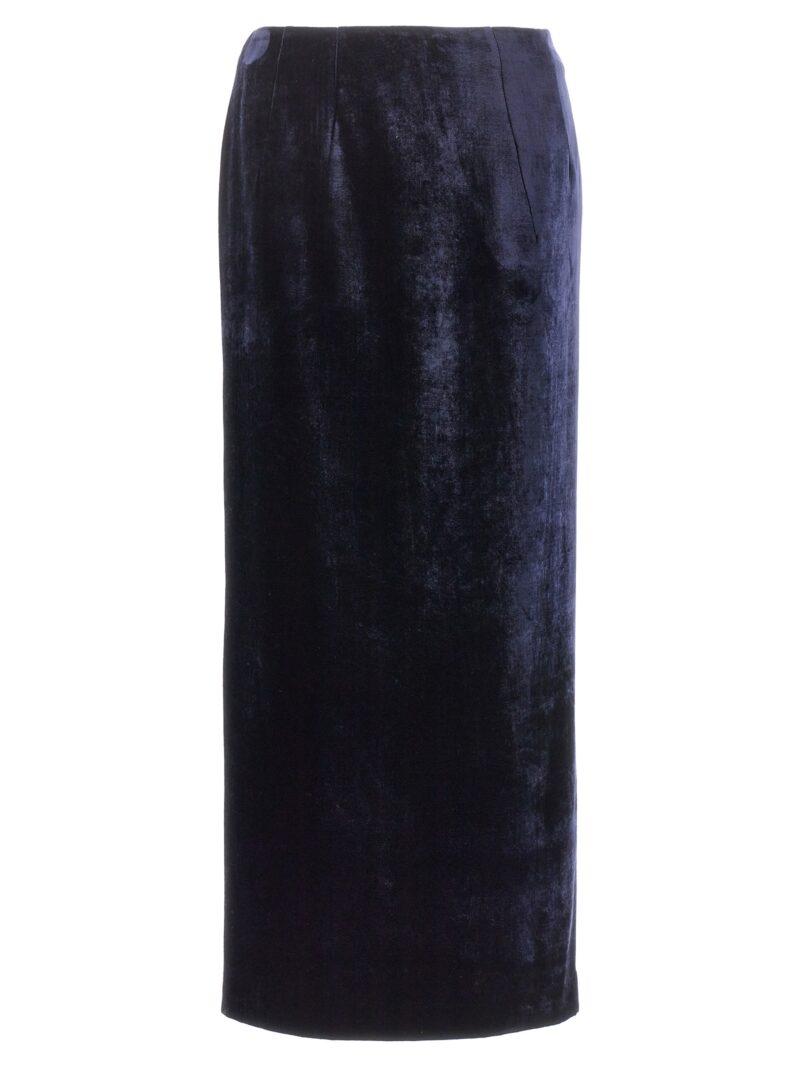 Velvet long skirt FENDI Blue