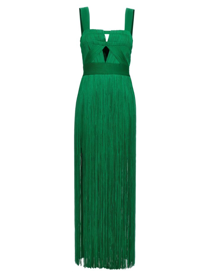 Fringed dress HERVE LEGER Green