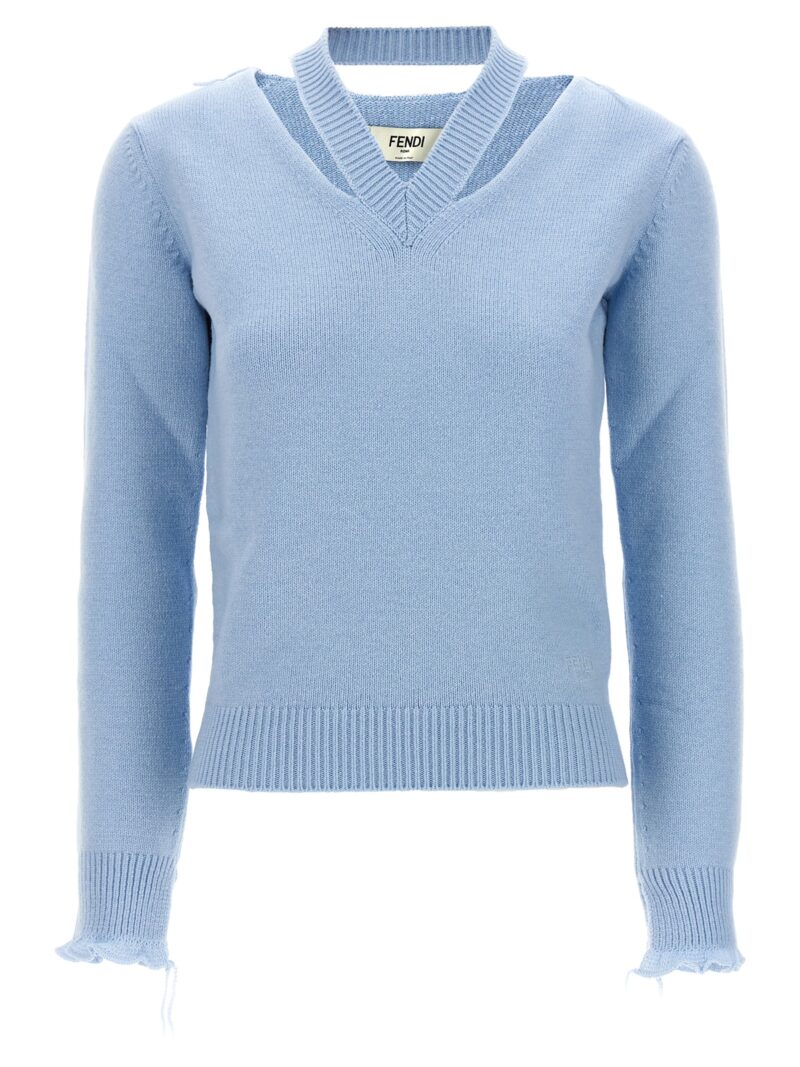 Cut-out sweater FENDI Light Blue
