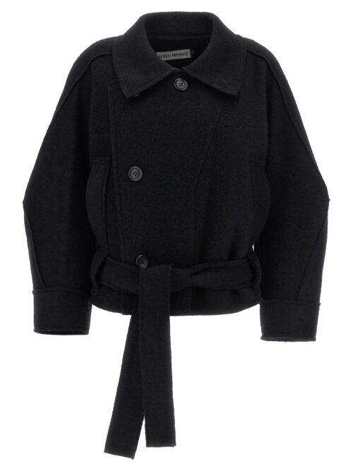 'Out of a Cube' short coat ISSEY MIYAKE Black