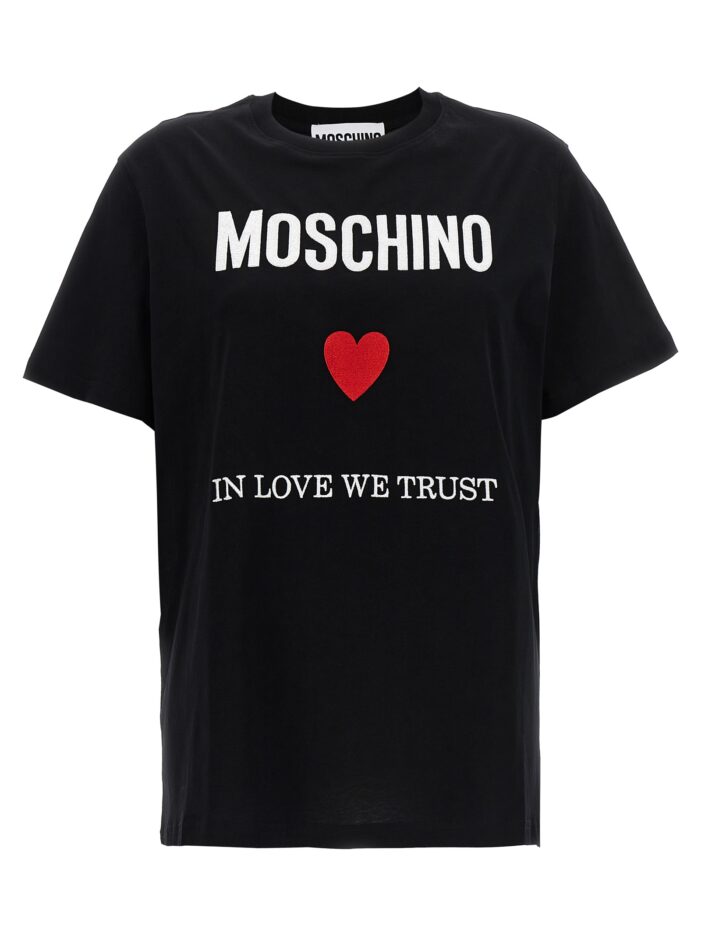'In Love We Trust' T-shirt MOSCHINO Black