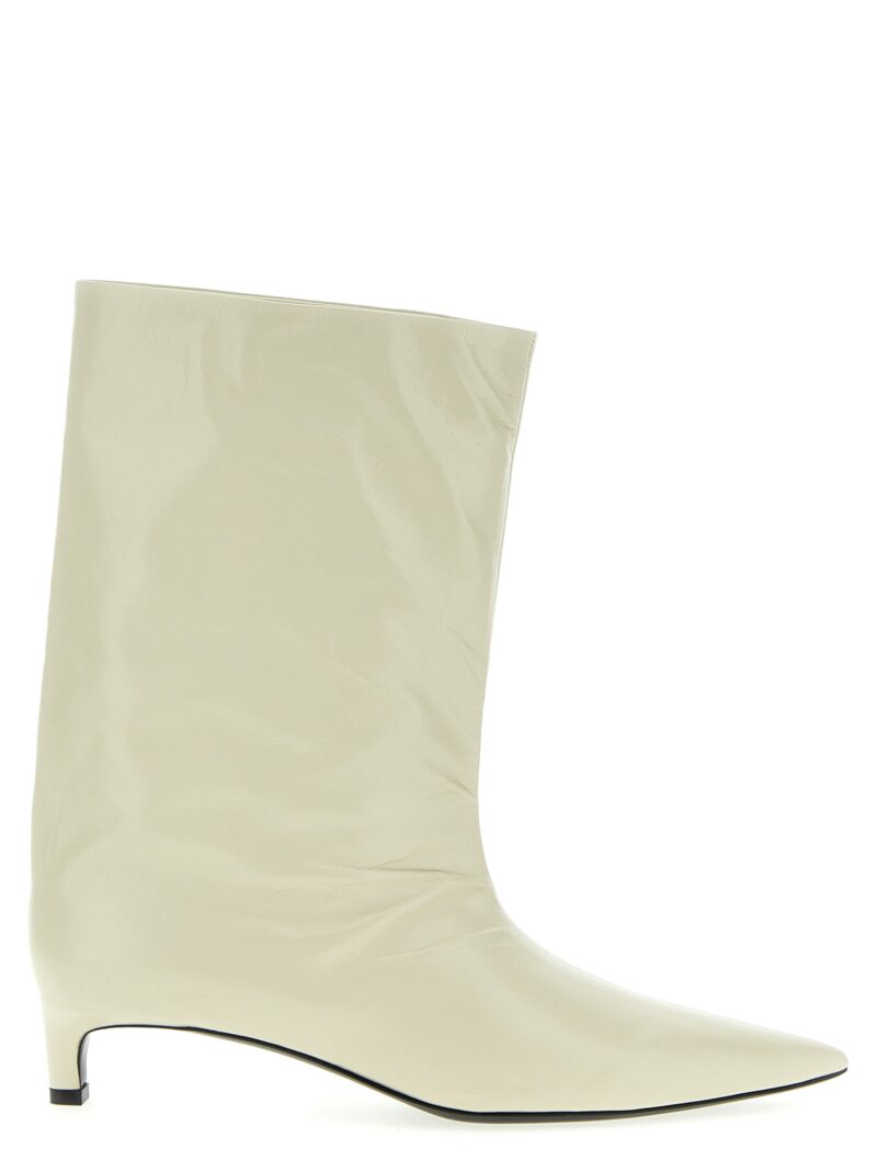 Leather ankle boots JIL SANDER White