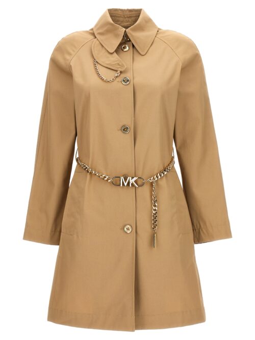 Chain belt trench coat MICHAEL MICHAEL KORS Beige