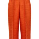 'Thicker bounce' pants PLEATS PLEASE ISSEY MIYAKE Orange