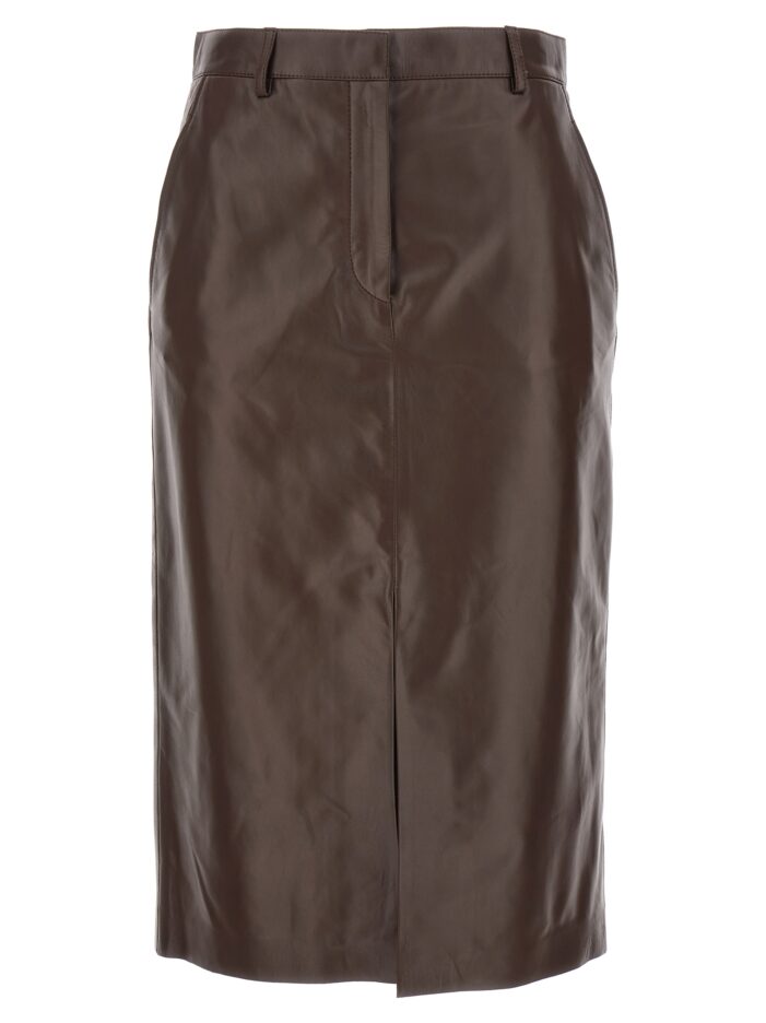 Leather skirt LANVIN Brown