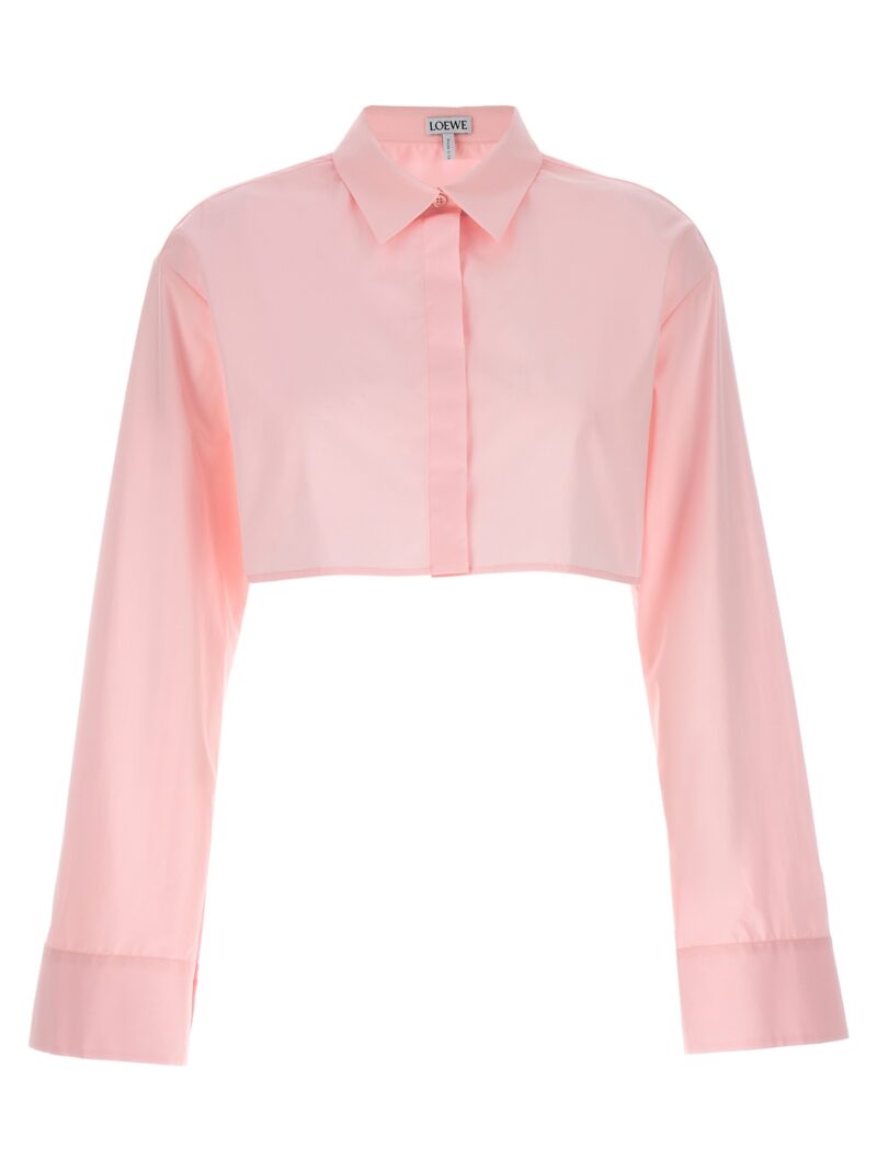 Cropped cotton shirt LOEWE Pink