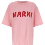 Logo print T-shirt MARNI Pink