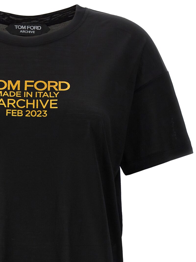 Logo print T-shirt Woman TOM FORD Black