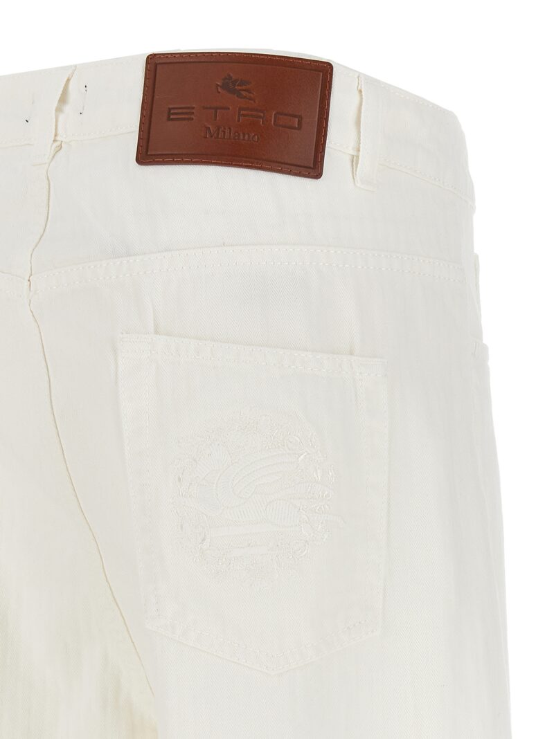 Baggy chevron jeans 100% cotton ETRO White