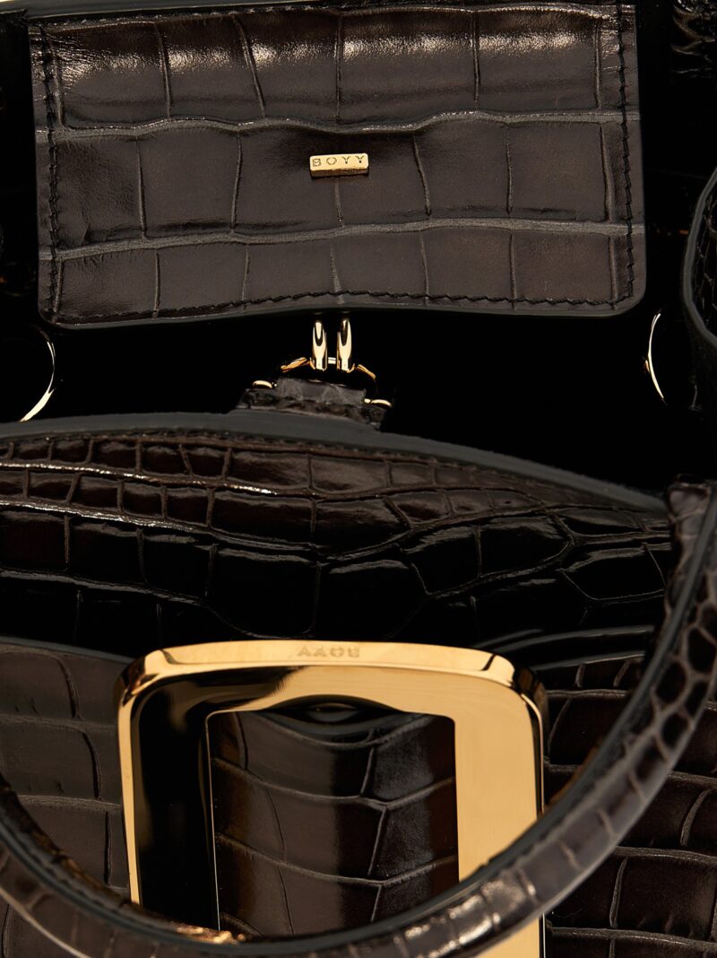 'Bobby 23 Croc-Embossed' handbag 100% calfskin leather (Bos Taurus) BOYY Black