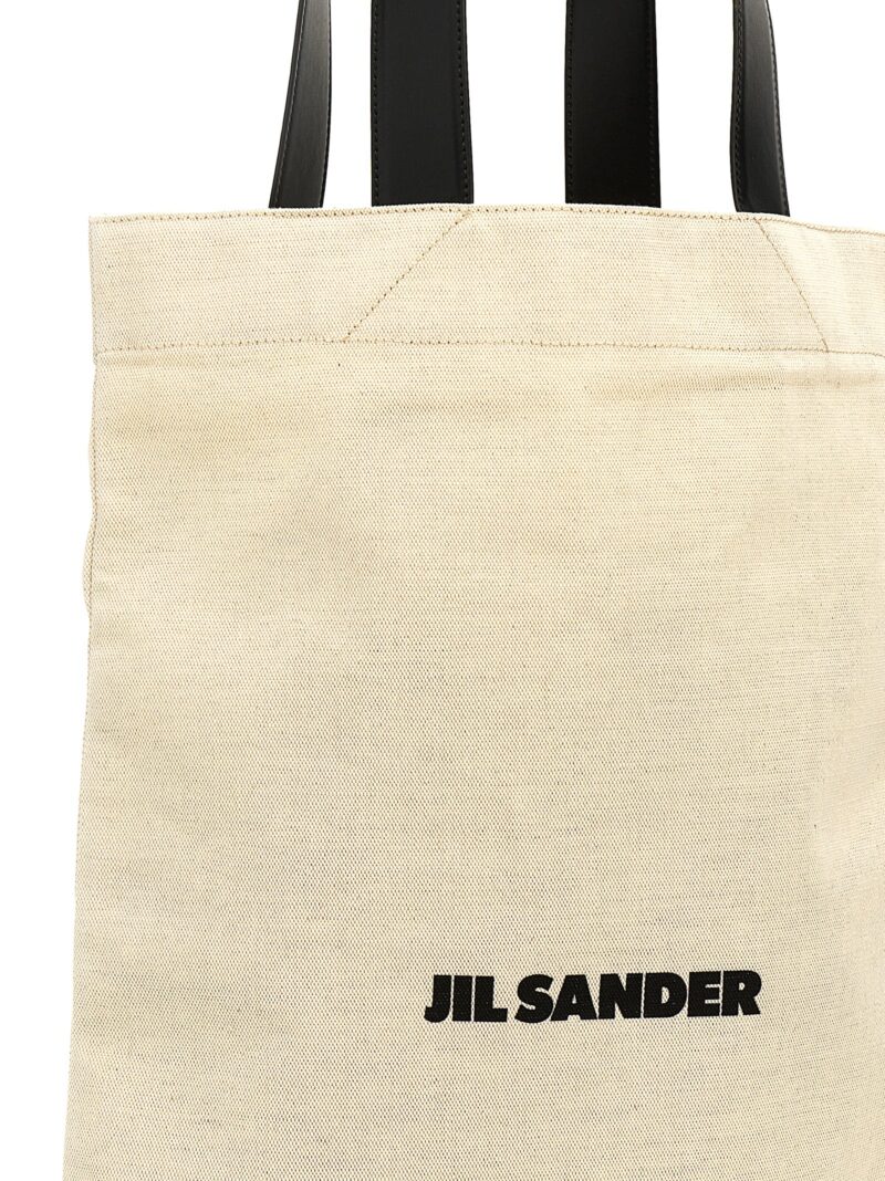 'Flat Shopper' large shopping bag Woman JIL SANDER White/Black