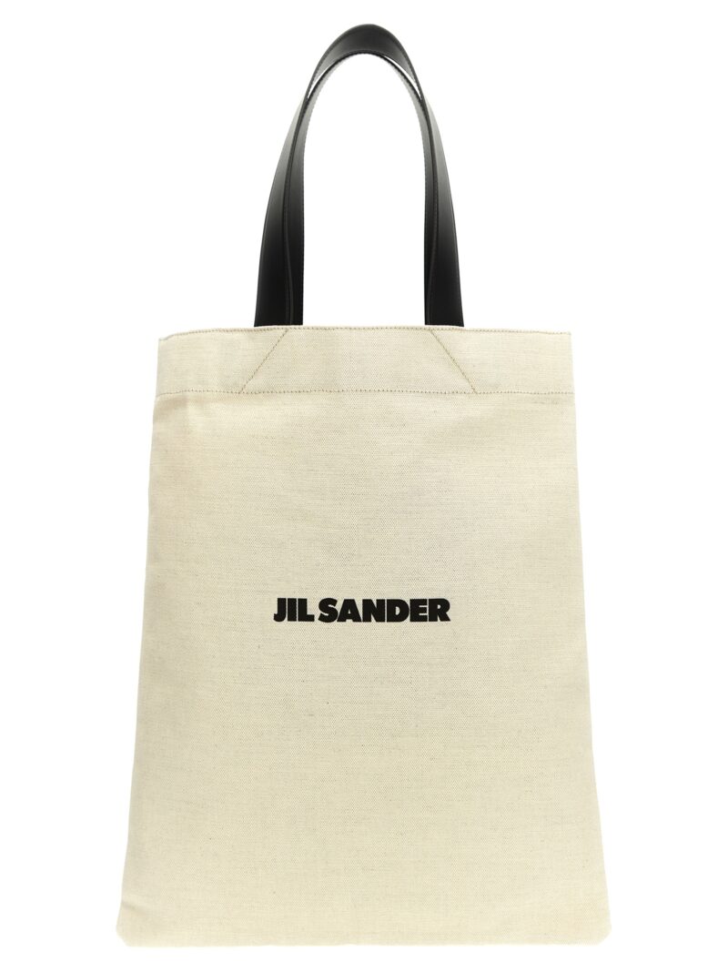 'Flat Shopper' Medium Shopping JIL SANDER White/Black