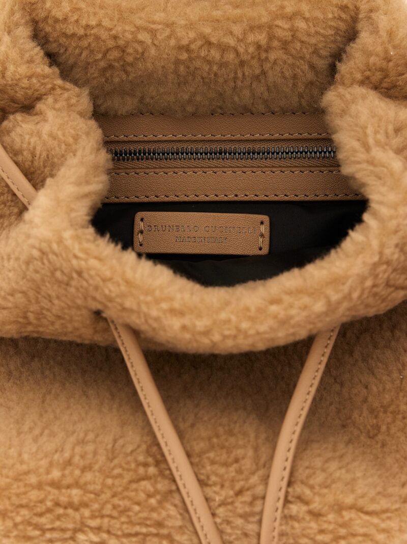 Teddy fabric backpack  BRUNELLO CUCINELLI Beige