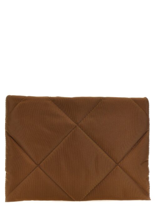 Quilted nylon clutch bag BRUNELLO CUCINELLI Brown