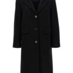Single-breasted wool coat ALBERTO BIANI Black