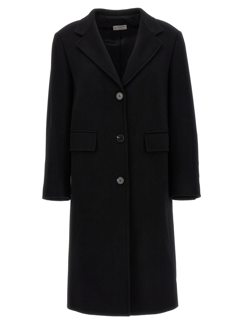 Single-breasted wool coat ALBERTO BIANI Black