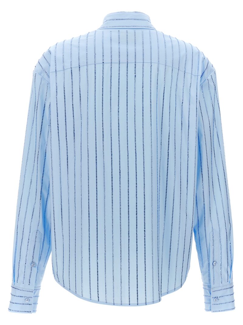 Rhinestone striped shirt 02PSTO227RC0228984 GIUSEPPE DI MORABITO Light Blue