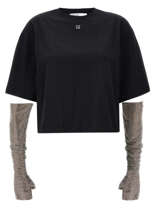 Crystal sleeves T-shirt GIUSEPPE DI MORABITO Black