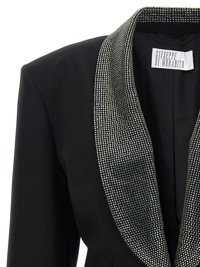 Crystal lapel blazer Woman GIUSEPPE DI MORABITO Black