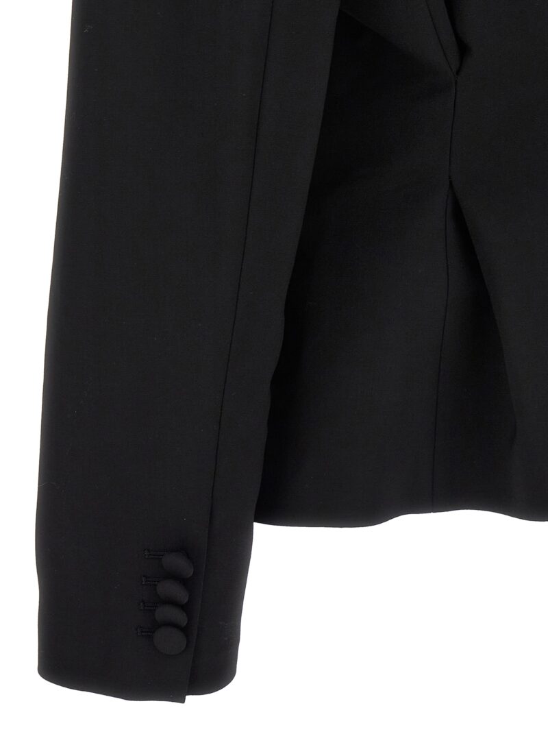 Crystal lapel blazer 97% wool 3% lycra GIUSEPPE DI MORABITO Black