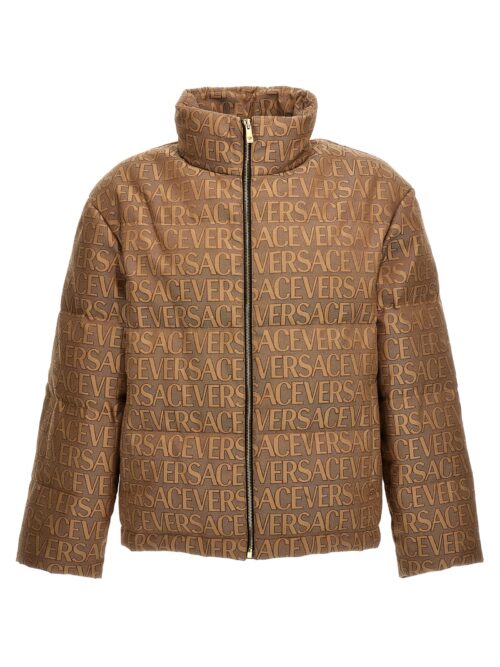 'Versace Allover' capsule La Vacanza down jacket VERSACE Brown