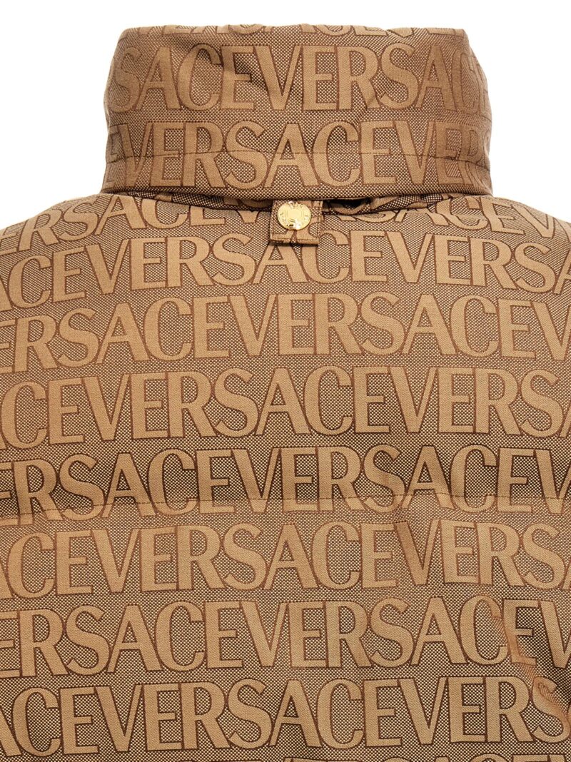 'Versace Allover' capsule La Vacanza down jacket 60% polyester 40% cotton VERSACE Brown