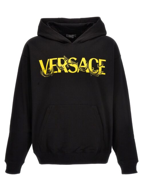 Embroidered logo hoodie VERSACE Black