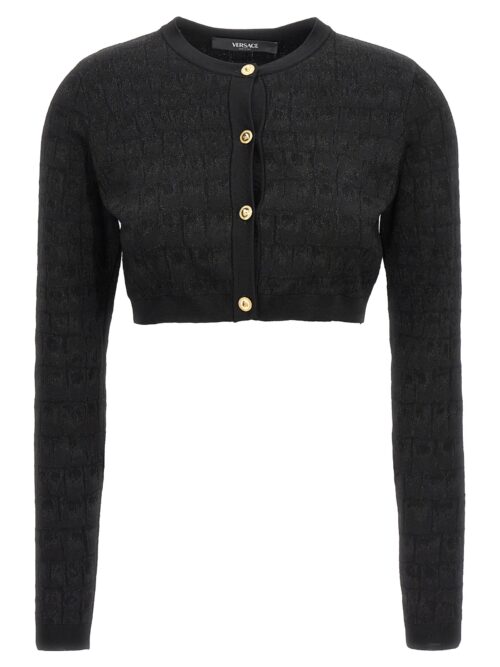 Crocodile-effect cardigan VERSACE Black