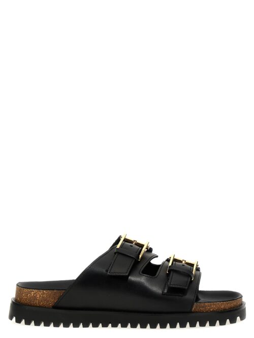 Leather sandals VERSACE Black