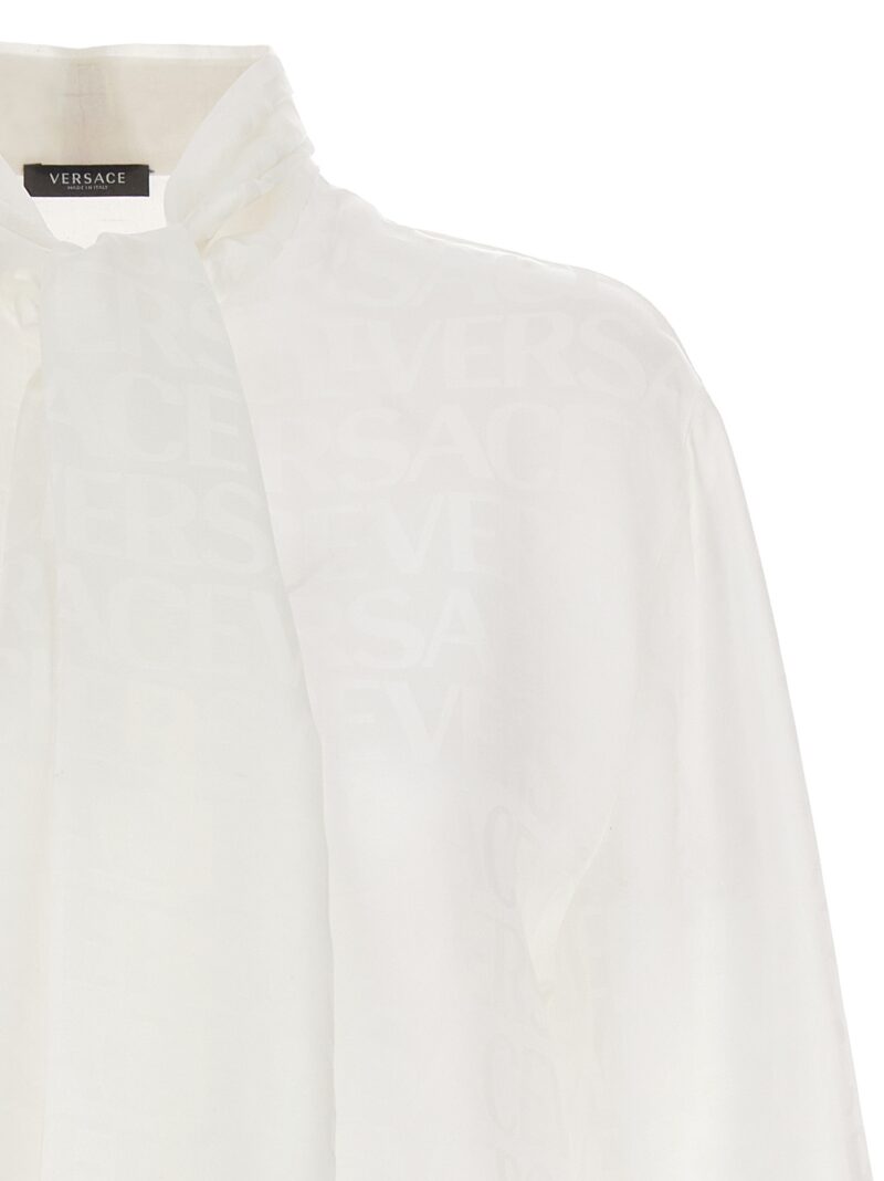 all-over logo shirt Woman VERSACE White