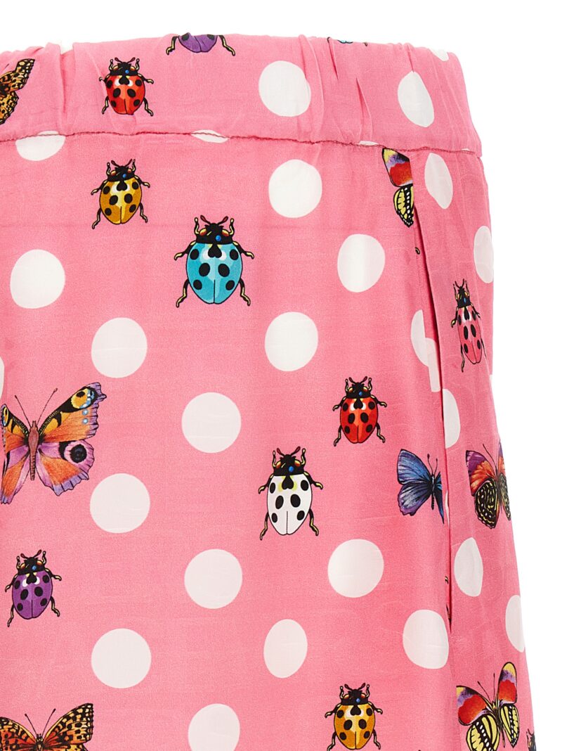 'Heritage Butterflies & Ladybugs Polka Dot' capsule Shorts 67% viscose 33% silk VERSACE Pink