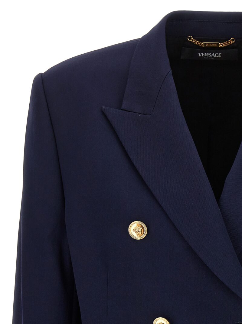 Double-breasted blazer Woman VERSACE Blue