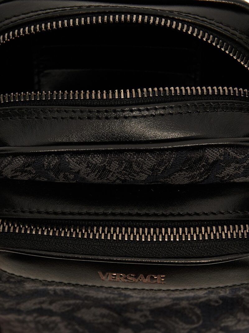 'Athena barocco' crossbody bag 53% polyamide 38% cotton 6% polyester 3% acrylic VERSACE Black