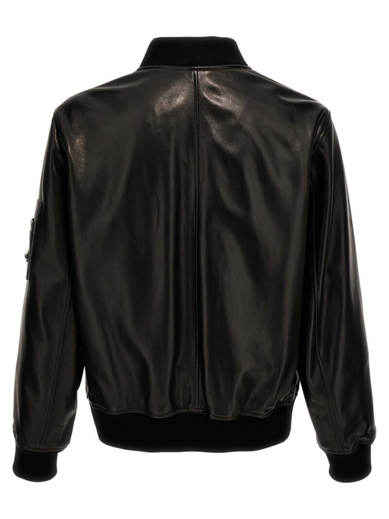 Leather bomber jacket 10138671A098131B000 VERSACE Black