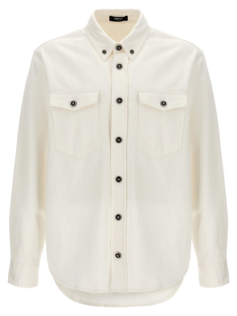 Denim overshirt VERSACE White