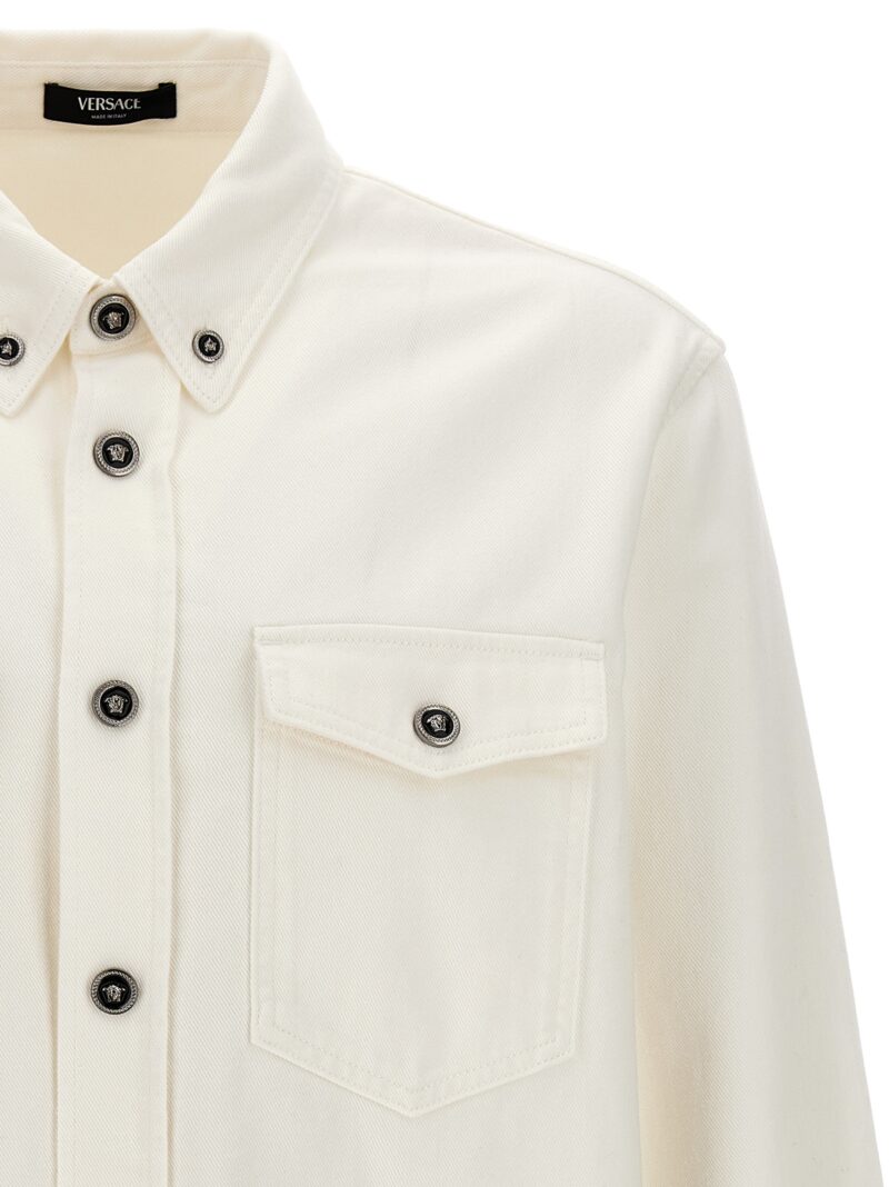 Denim overshirt Man VERSACE White