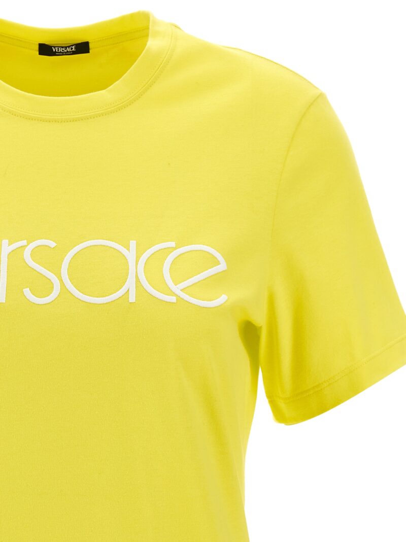 Logo embroidery t-shirt Woman VERSACE Yellow