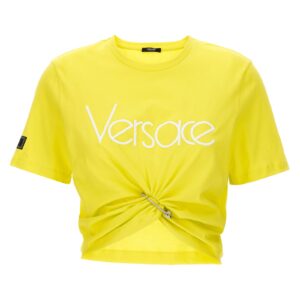 Logo crop T-shirt VERSACE Yellow