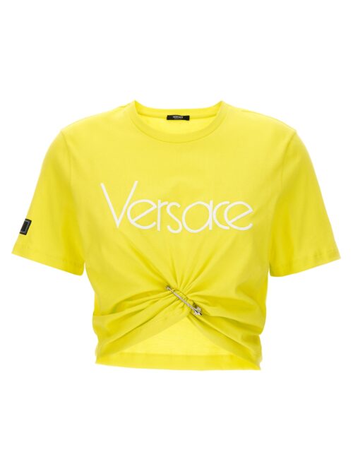 Logo crop T-shirt VERSACE Yellow