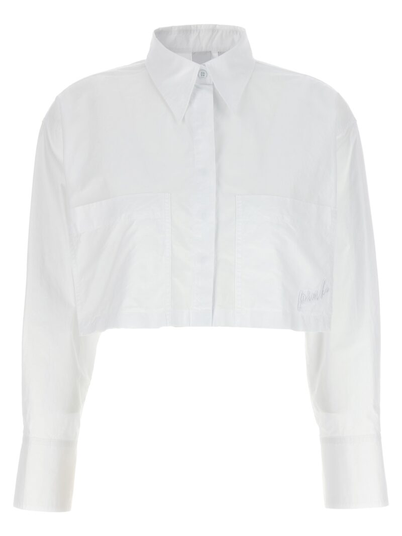 'Pergusa' cropped shirt PINKO White
