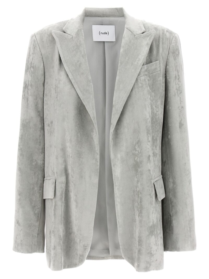 Velvet blazer NUDE Gray