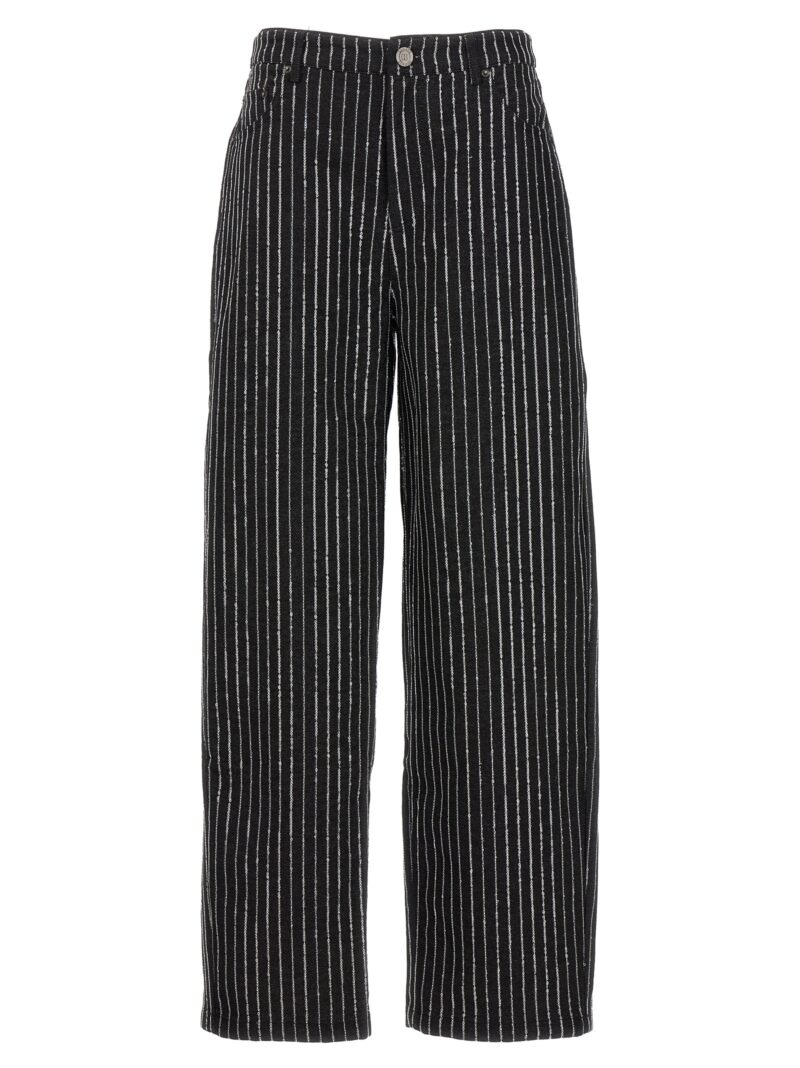 Sequin pinstripe jeans ROTATE BIRGER CHRISTENSEN Black