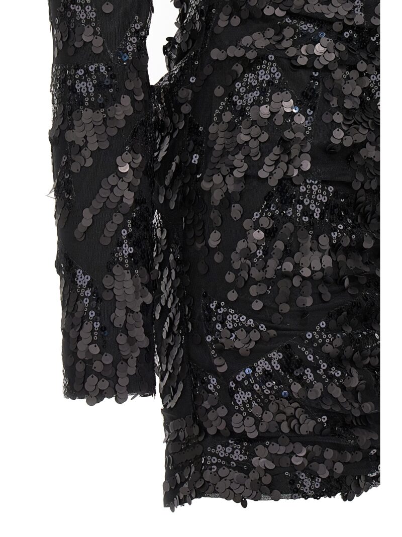 Sequin mini dress 100% polyester ROTATE BIRGER CHRISTENSEN Black