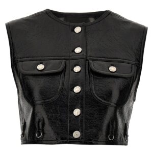 'Multiflex vinyl cropped' vest COURREGES Black
