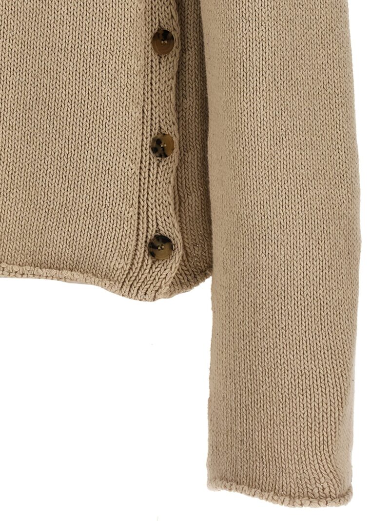 Side opening sweater 70% cotton 30% linen COURREGES Beige