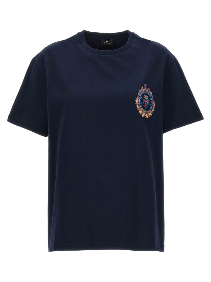 Embroidery T-shirt ETRO Blue