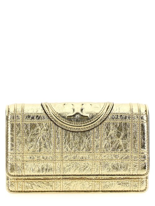 'Fleming Soft Metallic Square Quilt' wallet TORY BURCH Gold