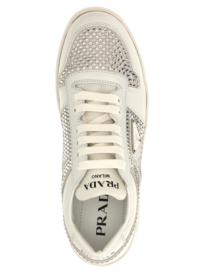 Sneakers with crystals  PRADA White