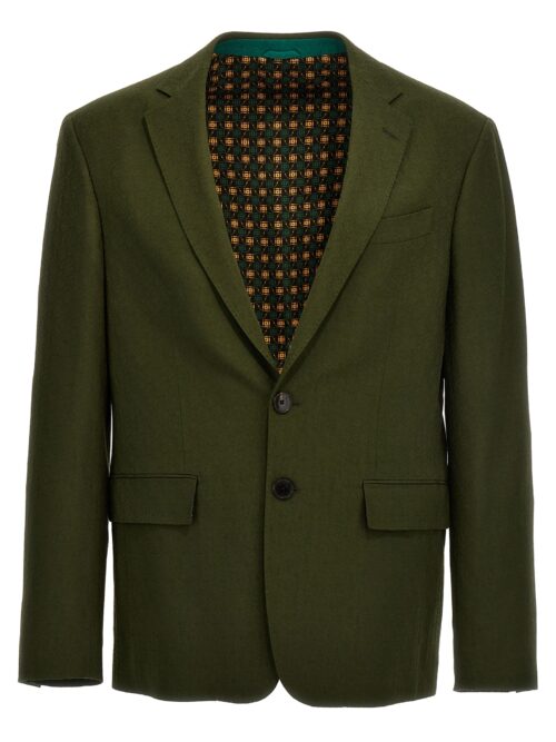 Jacquard wool blazer jacket ETRO Green